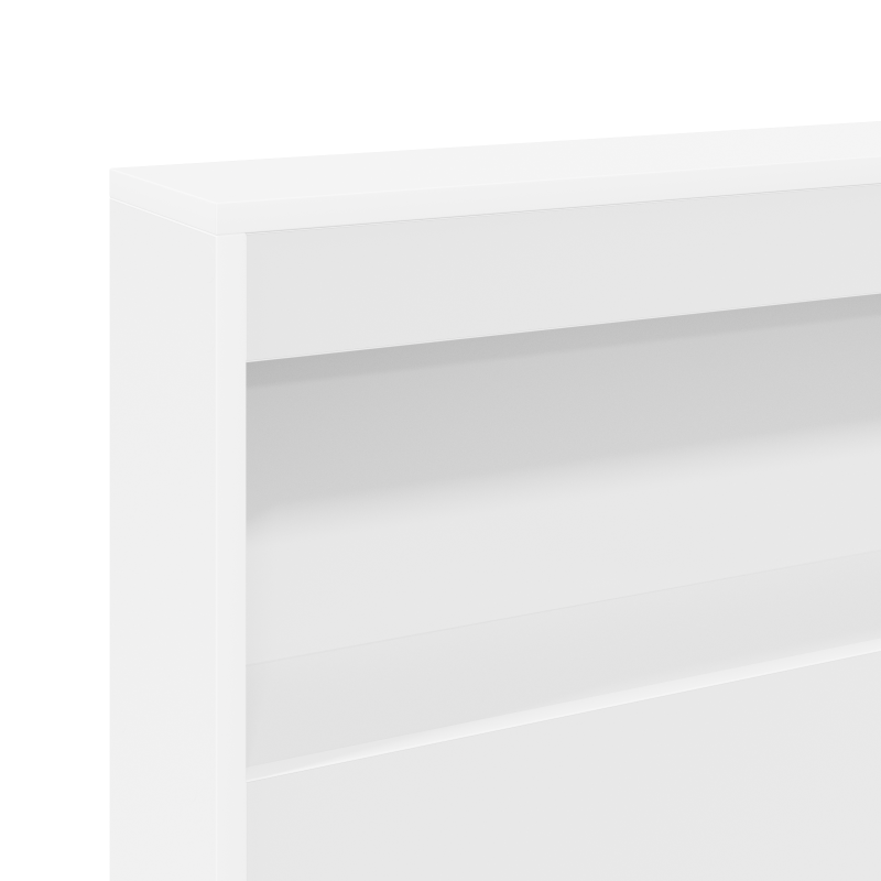 Bücherregal Bett Weiß 90x200 cm aus stranggepresstem Holz