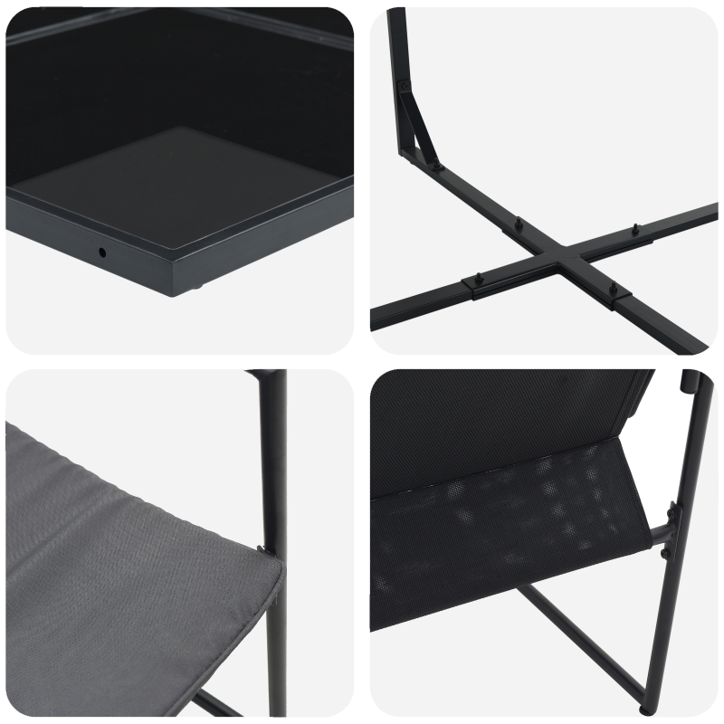 18-teiliges Garten-Dining-Set mit Kissen aus Stahl und Textilene