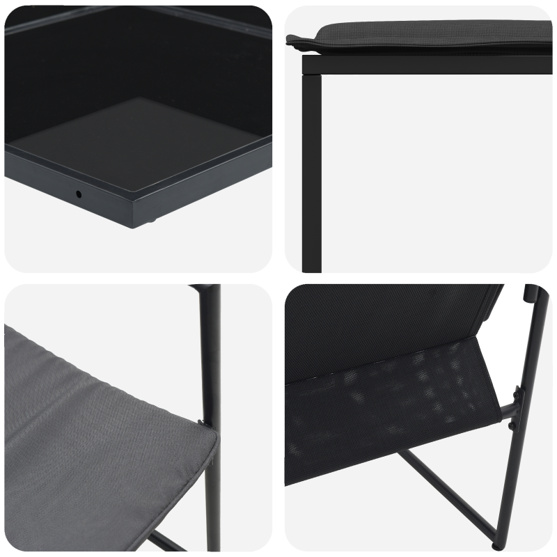 13-teiliges Garten-Esszimmer-Set mit Auflagen aus Stahl und Textilene