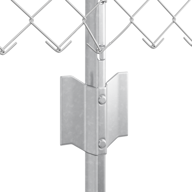 Kettengliedzaun mit 10 U-Posts Silber 0.8x10 m Stahl