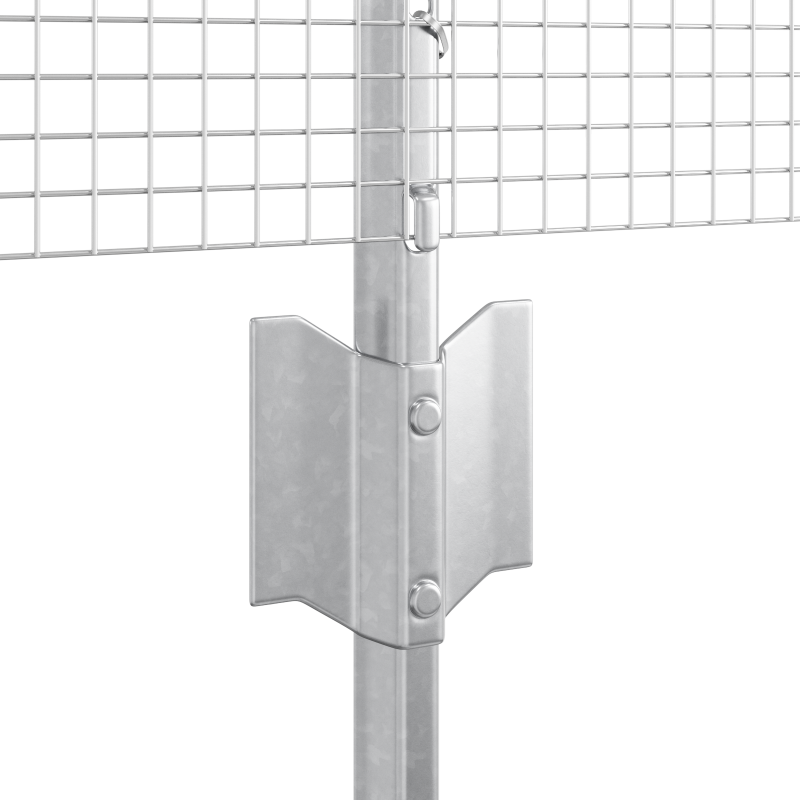 Geschweißter Drahtzaun mit 5 U-Pfosten Silber 0.8x10 m Stahl