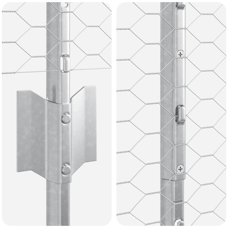 Gartenzaun Set Set aus 2 Verzinkter Stahl
