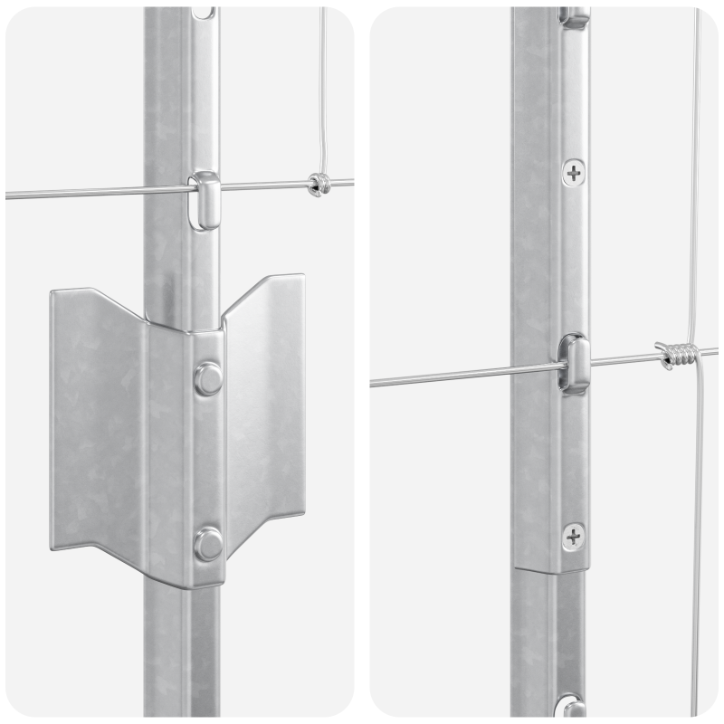 Zaunpfosten 22 Stück U-Profil 160 cm Feuerverzinkter Stahl