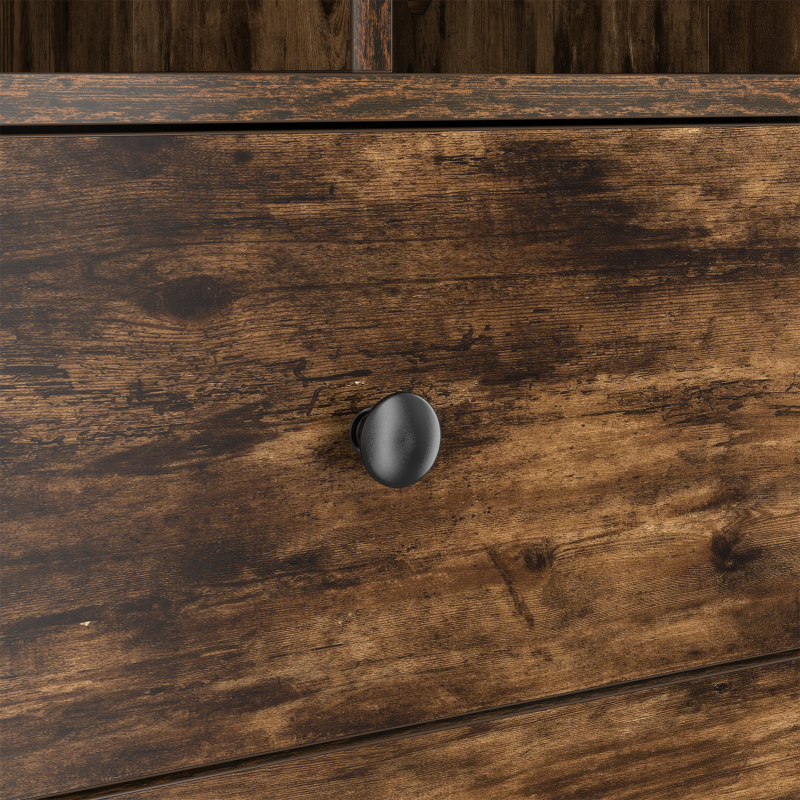 Waschbeckenunterschrank mit integriertem Becken in Schwarz Eiche Holzwerkstoff