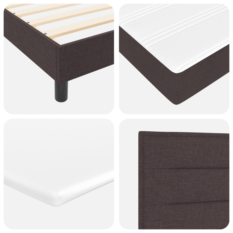 Boxspringbett mit Matratze Dunkelbraun 100x200 cm aus Stoff