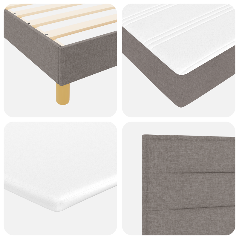 Boxspringbett mit Matratze Taupe 90x200 cm Stoff