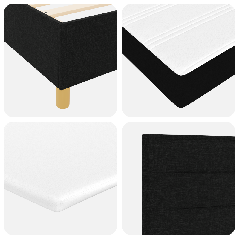 Boxspringbett mit Matratze Schwarz 100x200 cm Stoff