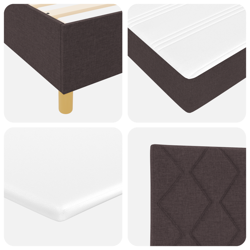 Boxspringbett mit Matratze Dunkelbraun 180x200 cm Stoff
