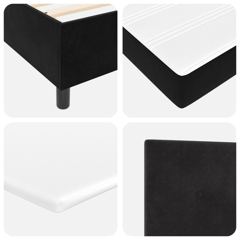 Boxspringbett mit Matratze Schwarz 200x200 cm Samt