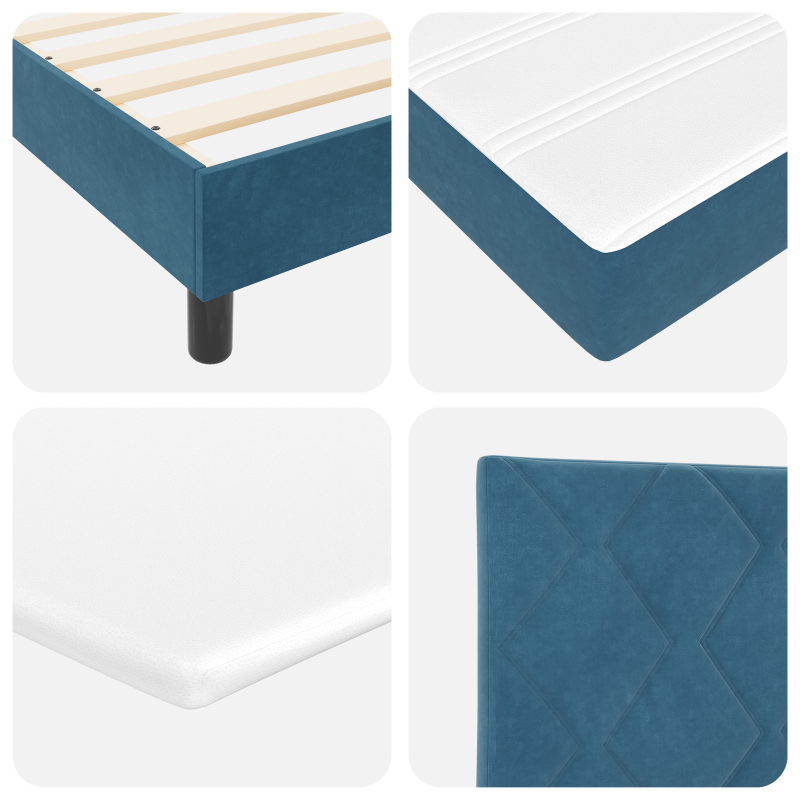 Boxspringbett mit Matratze & LED Dunkelblau 120x190 cm Samt