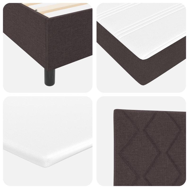 Boxspringbett mit Matratze & LED Dunkelbraun 90x200 cm Stoff