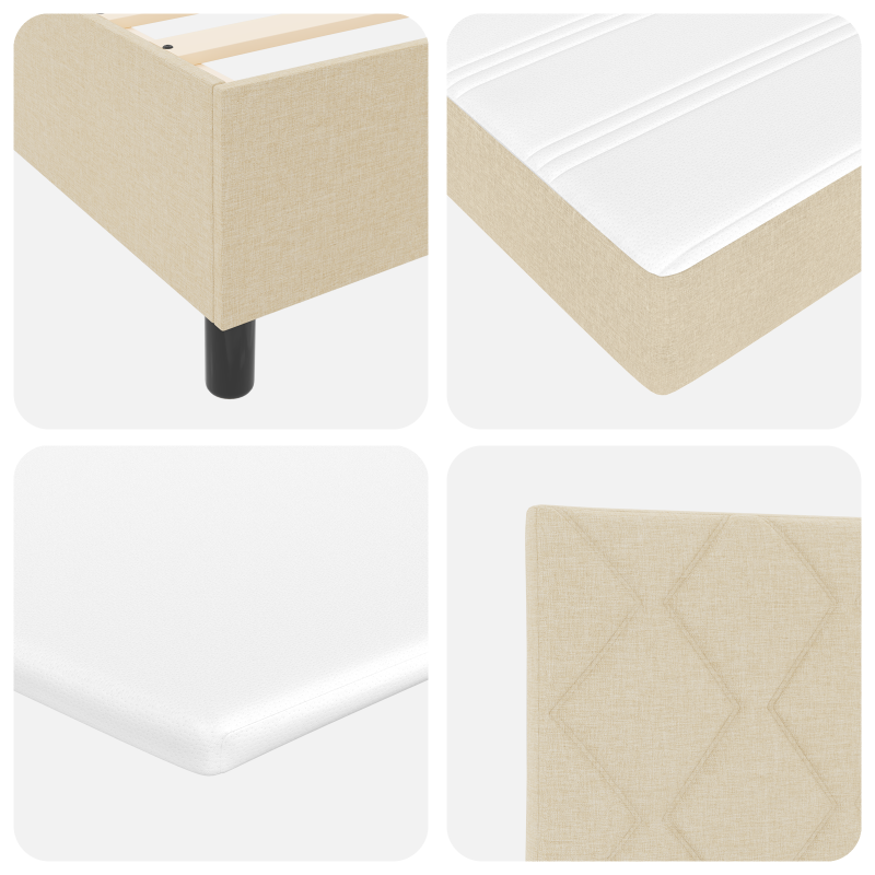 Boxspringbett mit Matratze & LED Creme 100x200 cm Stoff