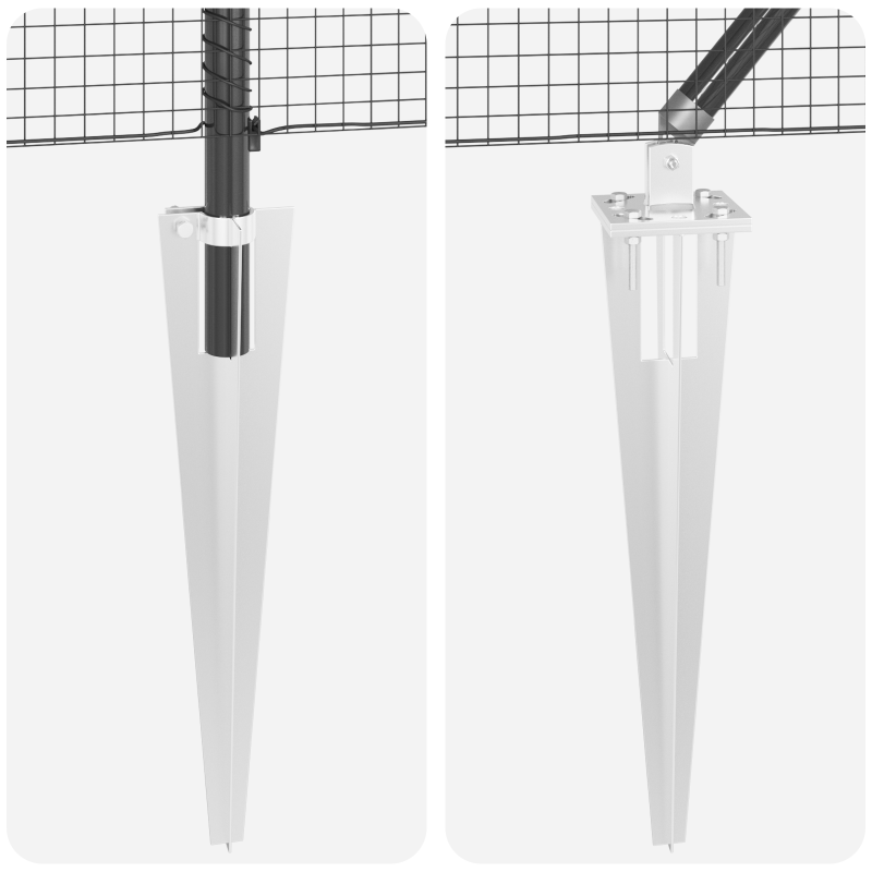 Schutzzaun mit 13 Spitzenpfosten Grau 0,8x25 m Stahl