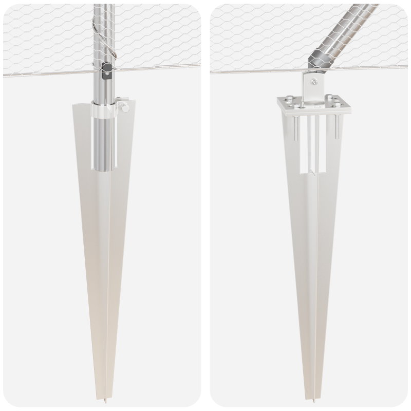 Zaunset Set aus 2 Feuerverzinkter Stahl 25 x 1.5 m Langlebig