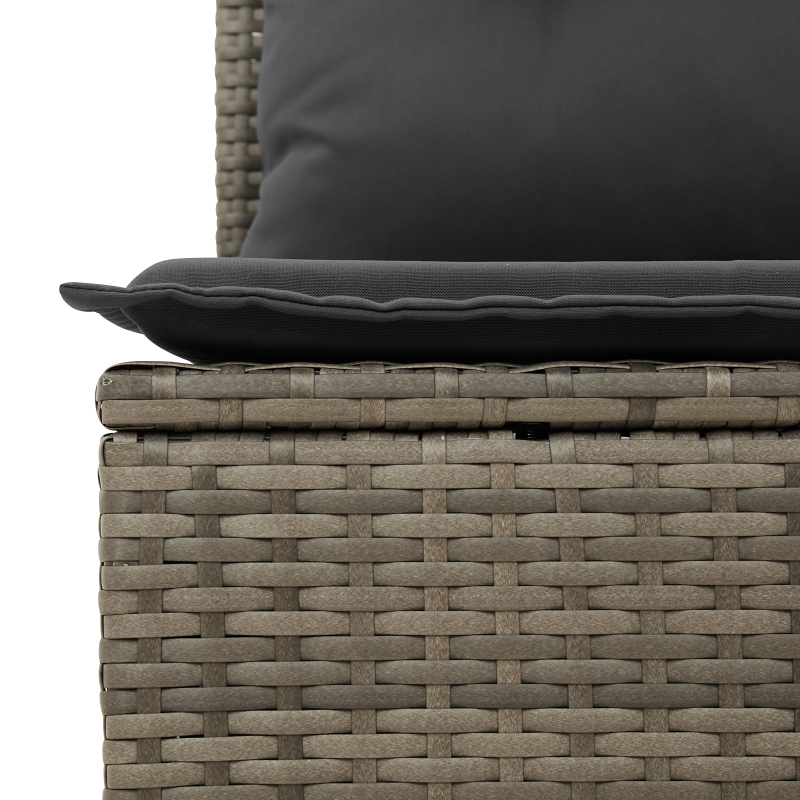 10-teiliges Garten Sofa Set mit Kissen Beige Poly Rattan