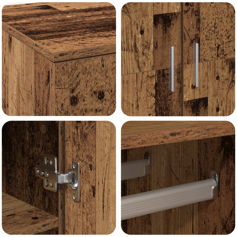 Highboard Altholz 80x39x178 cm Spanplatten