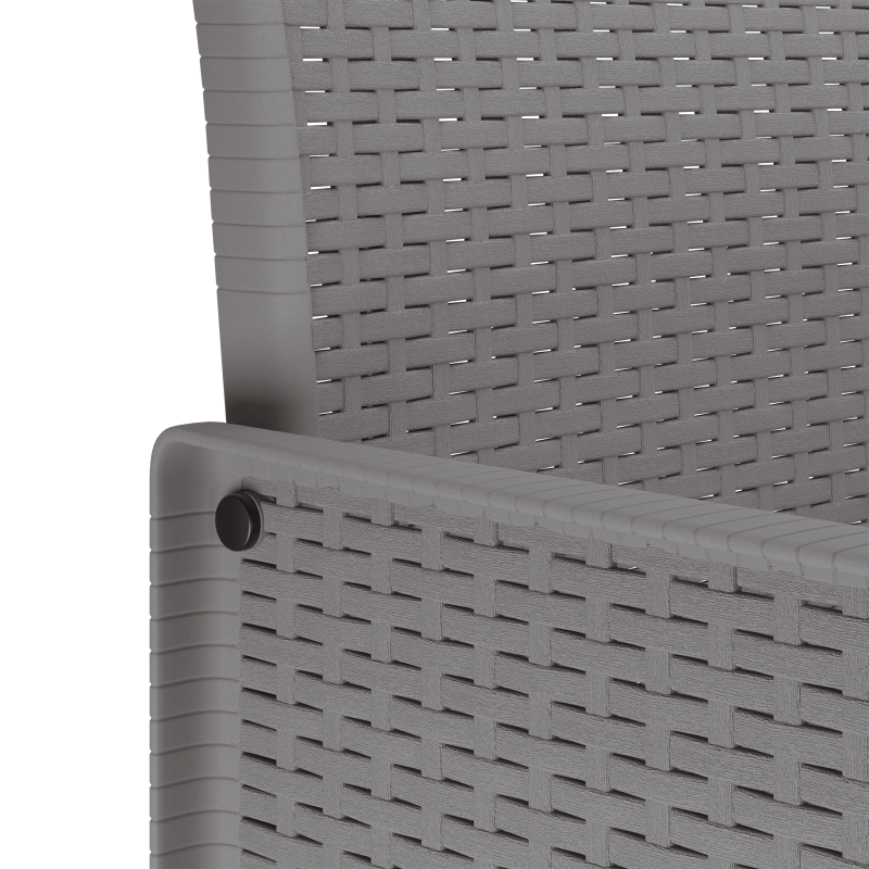 11-teiliges Garten Essgruppe mit Kissen Hellgrau Poly-Rattan