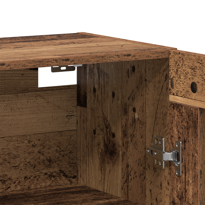 Wandmontierte Schränke 2 Stück Altholz 69.5x34x90 cm Massivholz
