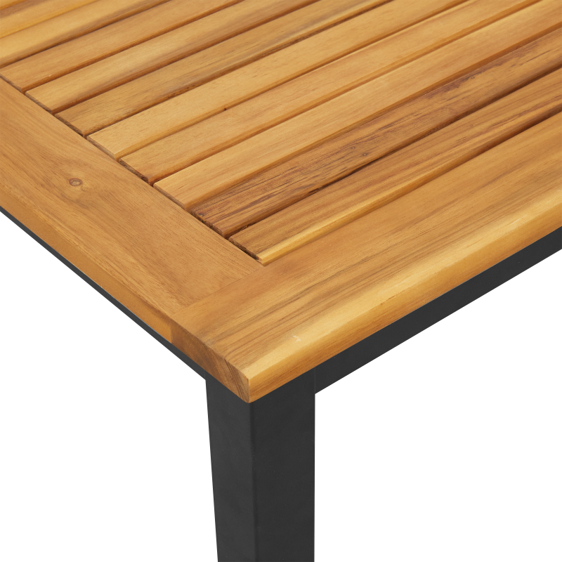 Sonnenliege Schwarz 200x55x35 cm Massivholz Akazie