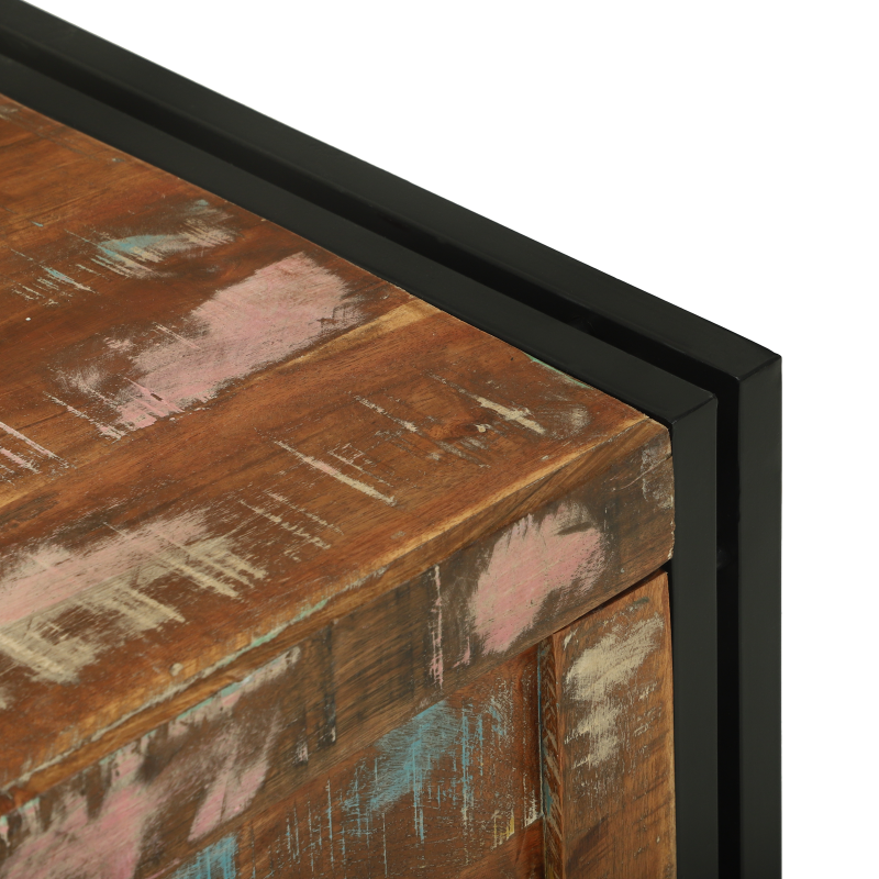 Aufbewahrungskiste bunt 80x50x50 cm aus solidem recyceltem Holz