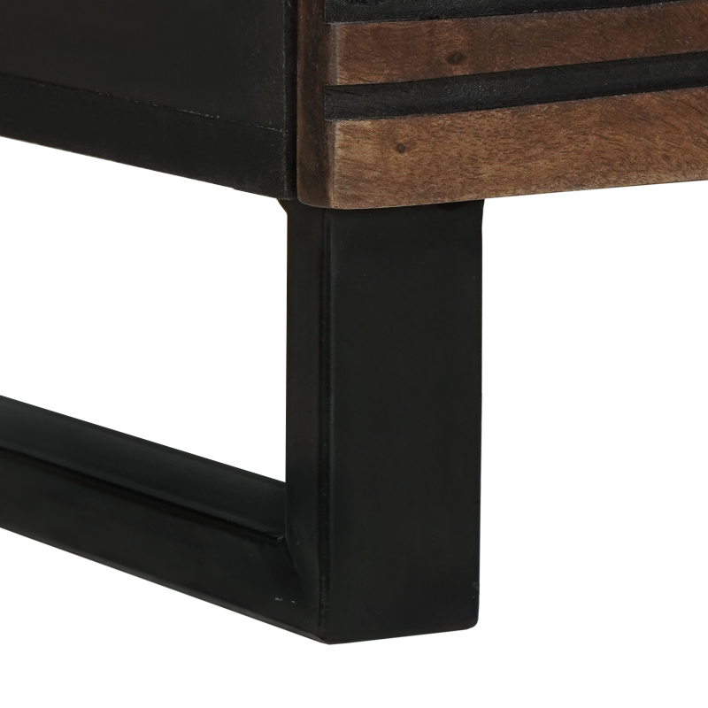 Nachttisch 50x33x60 cm aus massivem Mangoholz & engineered Wood