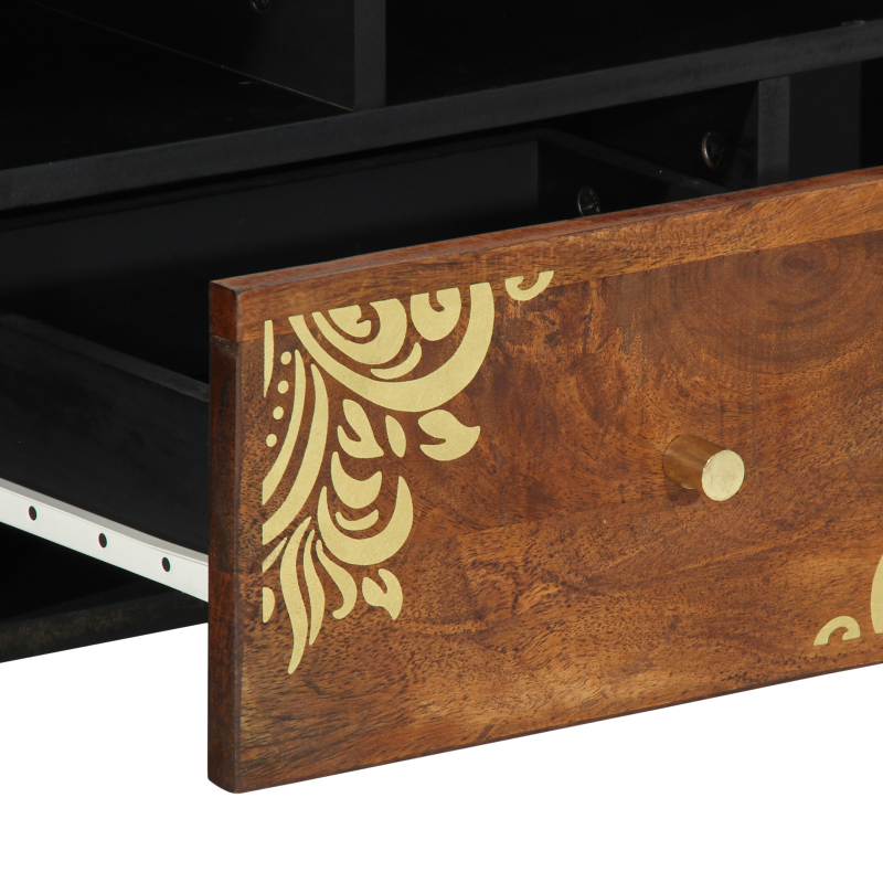 TV-Schrank 100x33x46 cm aus massivem Mangoholz