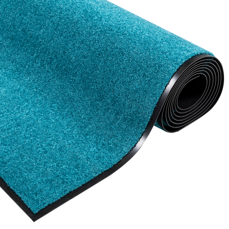 Waschbare Türmatte Cyan 120x250 cm