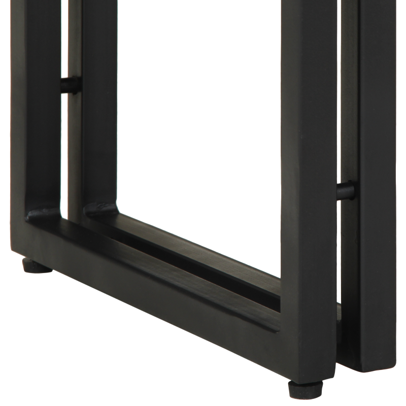 Konsole Schwarz 90x33x75 cm Massivholz Akazie und Metall