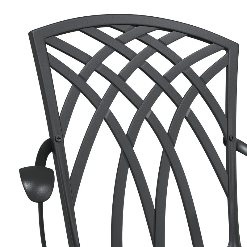 Gartenstühle 2 Stück Schwarz Gussaluminium
