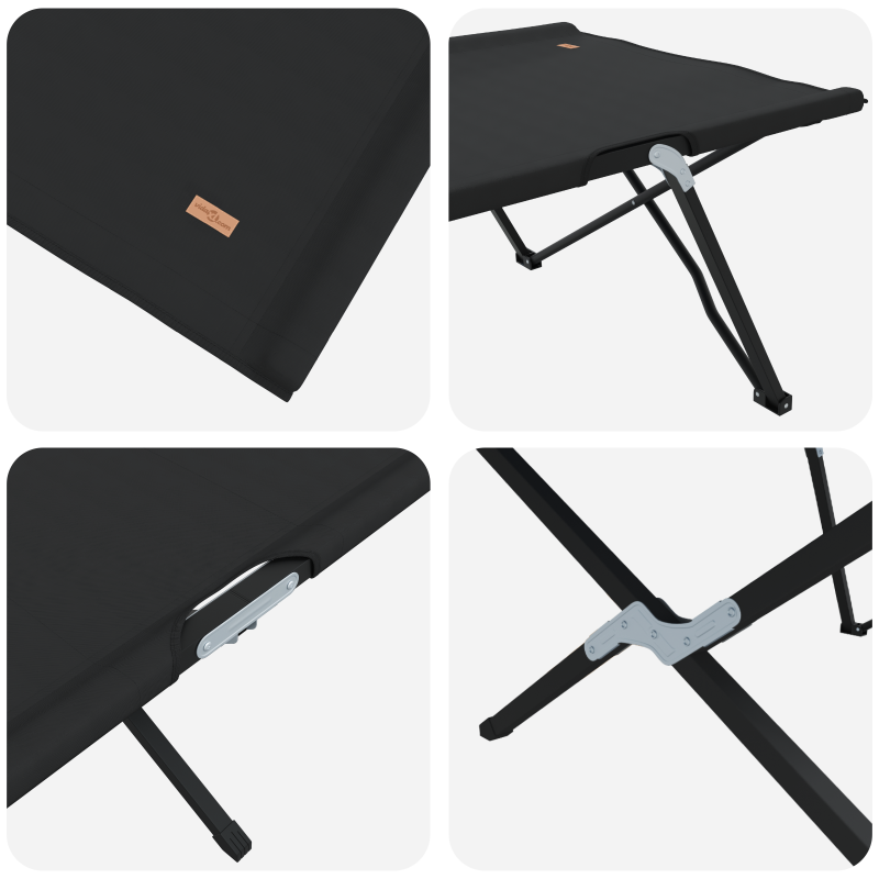 Klappbare Sonnenliege mit Tragetasche Schwarz 600D Oxford-Stoff
