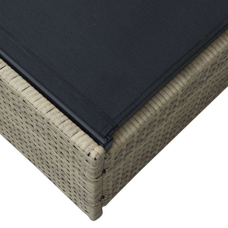 Sonnenliege Beige 60x200x27 cm Poly Rattan