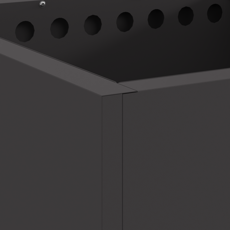 Rauchfreier Feuerstelle Quadrat Schwarz 48x48x50 cm Stahl