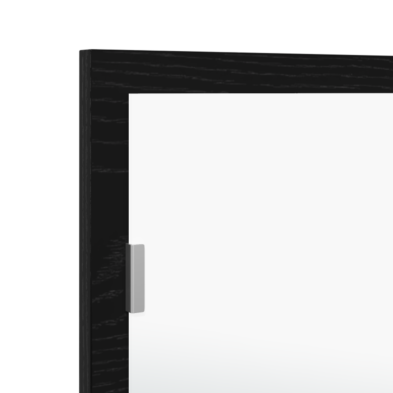 LED Badspiegel Schwarz Eiche 100x8,5x37 cm Ingenieurholz
