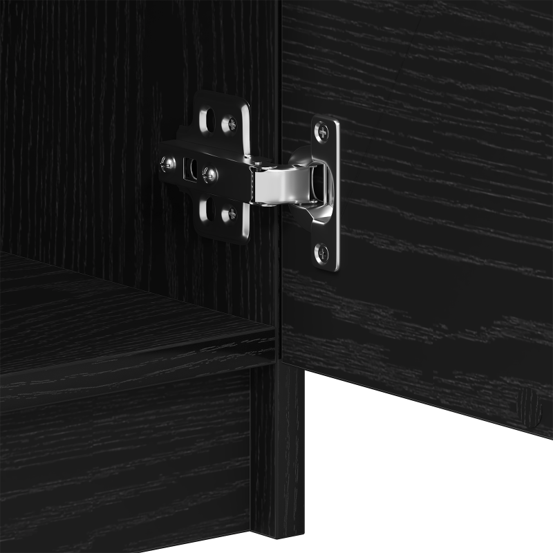 Schwarzer Eichen-Sideboard 60x30x70 cm aus Holzwerkstoff