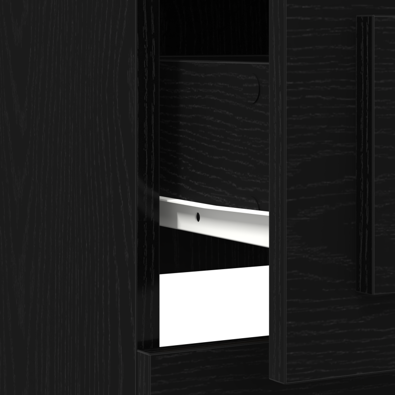 Highboard Schwarz Eiche 36x35,5x103,5 cm Holzwerkstoff