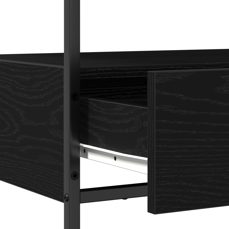 Konsole Tisch Schwarze Eiche 75x40x75 cm engineered Holz und Stahl