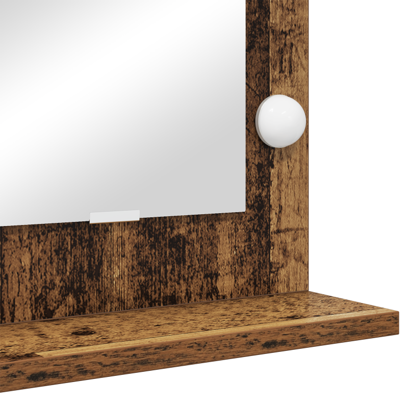 Kosmetikspiegel Altes Holz Massivholz und Glas 80 x 55 x 18 cm