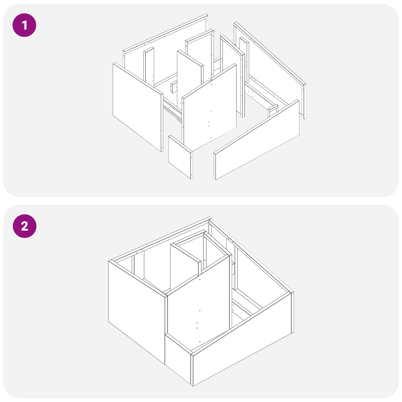 Schiebetür mit Beschlagset ORKDALaus massivem Holz & Glas