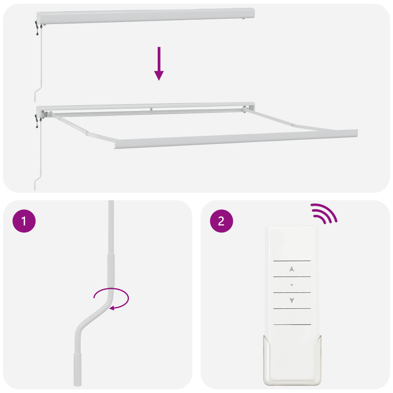 Automatische Einziehbare Markise mit Multicolor-Streifen 350x250 cm