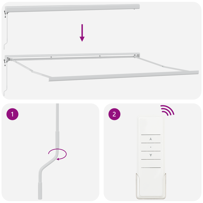 Automatische einziehbare Markise Mehrfarbig gestreift 400x300 cm