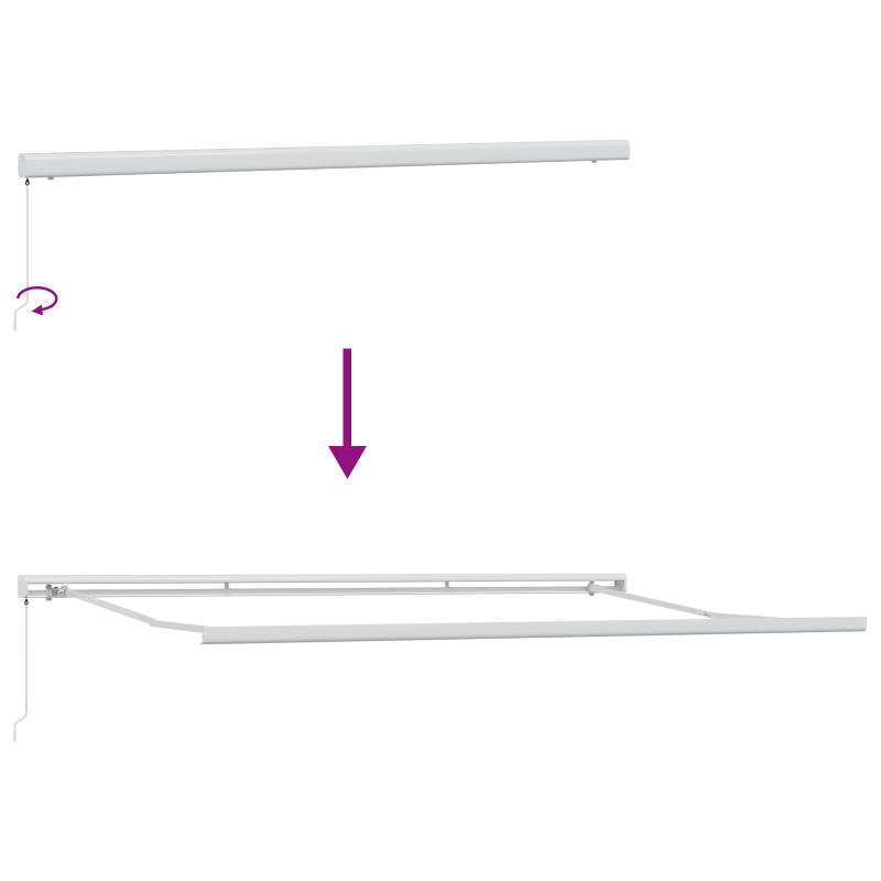 Manuelle Einziehbare Markise Gelb und Orange 500x300 cm