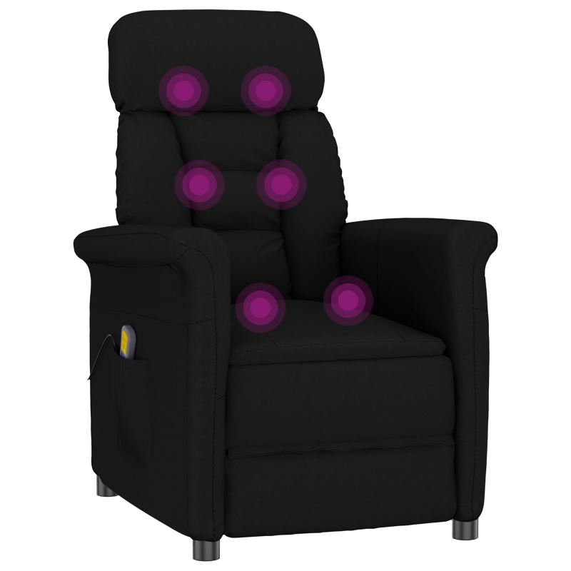Massagesessel Schwarz Mikrofaserstoff