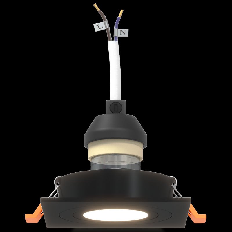 Einbau-Spotlights 12 Stück Quadratisch GU10 Schwarz 91x91 mm