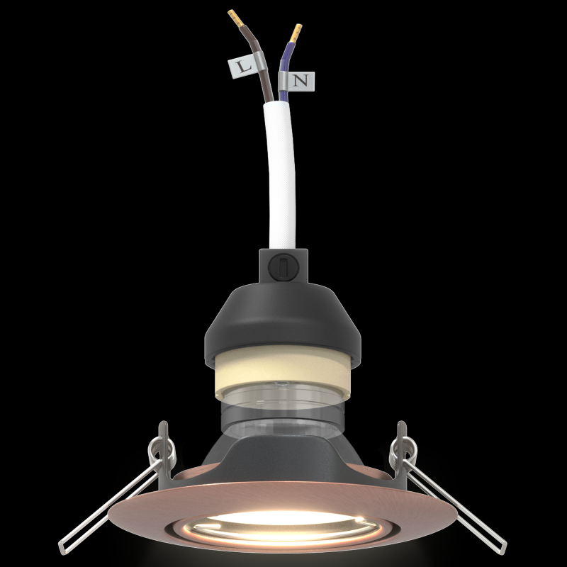 Einbau-Spotlights 6 Stück Rund GU10 Kupfer Ø90 mm Stahl