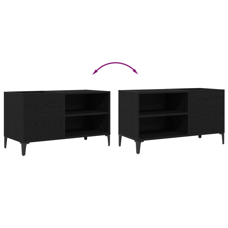 Record Cabinet Schwarz Eiche 84,5x38x48 cm Engineered Wood