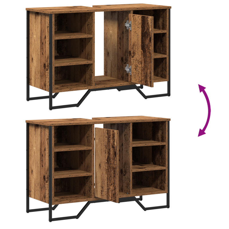 Waschbeckenschrank Altes Holz 91x35x60 cm Holzwerkstoff