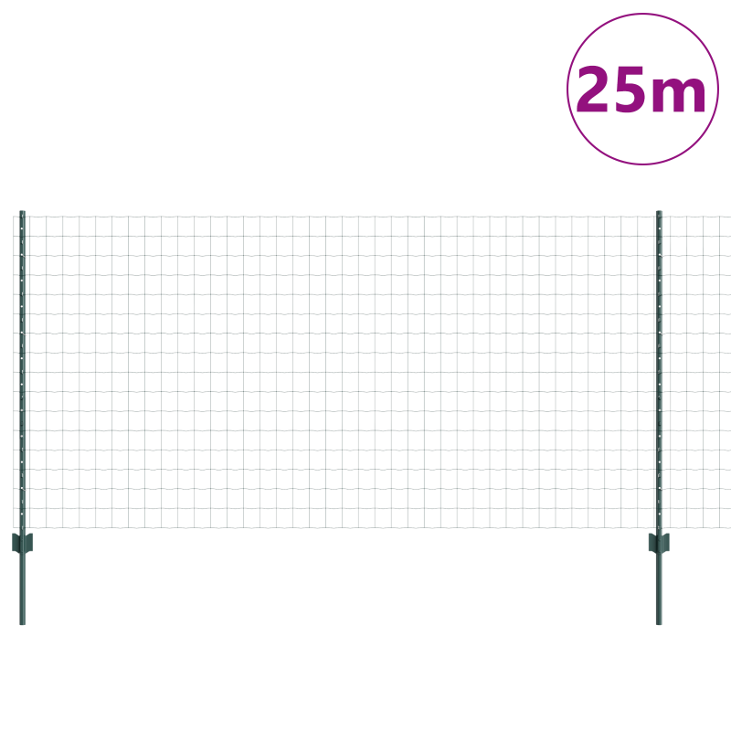Gartenzaun-Set Set mit 2 Grün Polyethylen 25 x 1,2 m Langlebig