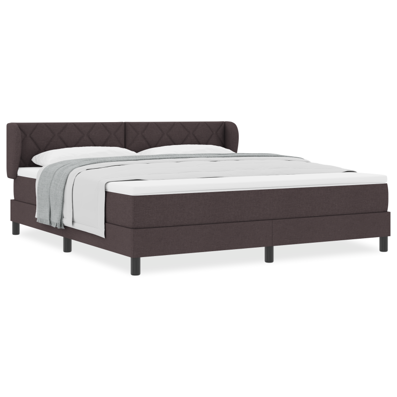 Boxspringbett mit Matratze Dunkelbraun 180x200 cm Stoff