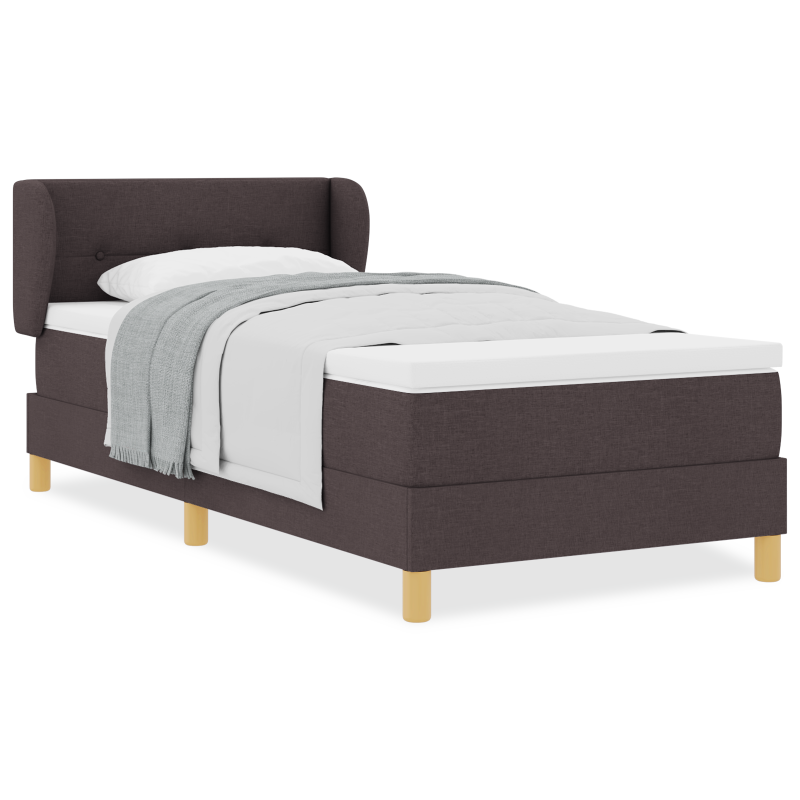 Boxspringbett mit Matratze Dunkelbraun 80x200 cm Stoff