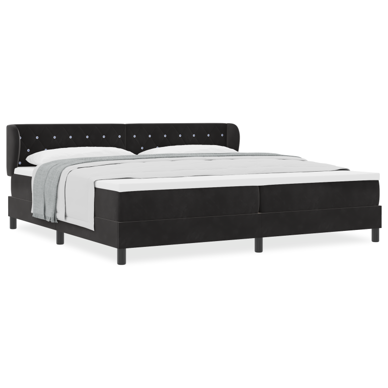 Boxspringbett mit Matratze Schwarz 200x200 cm Samt